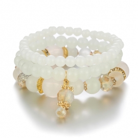 European and american fashion handmade beaded small fresh bracelet sweet multi-layer elastic bracelet female accessories factory direct sales