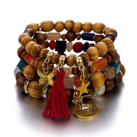 Cross-border big-name jewelry bracelet wholesale european and american trend simple tassel star butterfly multi-layer bracelet