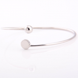 European and american cross-border jewelry, simple trendy street style jewelry, creative copper casting geometric mirror open bracelet bracelet