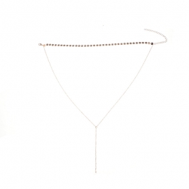 European and american fashion jewelry simple european style popular necklace diamond-studded copper sequin flash diamond tassel necklace