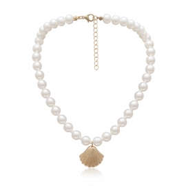 European and american cross-border jewelry, creative and simple scallop personality item, female multi-pearl shell single-layer temperament necklace