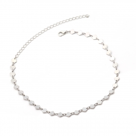 European and american cross-border jewelry, wild street style fashion items, simple geometric diamond-shaped fish bone sequin necklace women