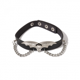 European and american cross-border jewelry, exaggerated retro halloween necklace female personality bat and skull mix and match punk collar