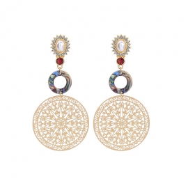 Ear clip female non-pierced hollow long face thin earrings 2020 new trendy cross-border holiday earrings