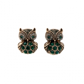 European and american fashion ear jewelry wholesale wild cute diamond owl pendant womens earrings