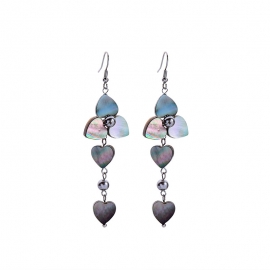 Frosty wind shell flower pearl earrings earrings female european and american style long super fairy holiday style earrings