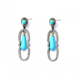 Elegant temperament retro diamond-studded ladies earrings european and american style small fresh temperament pendant wild earrings