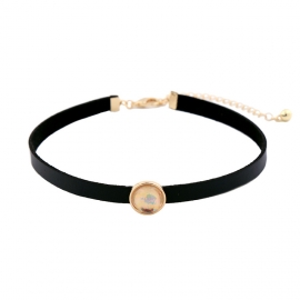 All-match fresh geometric gemstone pendant necklace female simple short choker neckband european and american cross-border jewelry wholesale