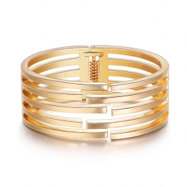 Best selling new european and american popular simple irregular geometric hollow wide side bracelet