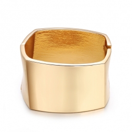 Explosive european and american exaggerated bracelet foreign trade new minimalist wide-sided alloy smooth square open bracelet