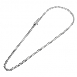 Spot new hip-hop essence heavy industry diamond insurance buckle stainless steel color protection mens keel chain necklace