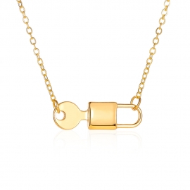 Cross-border jewelry simple cold wind key lock pendant necklace