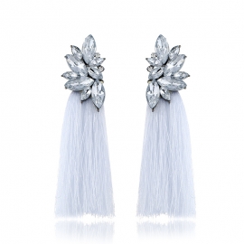 Cross-border fashion new wild exaggerated personality earrings alloy wings long tassel earrings european and american jewelry women