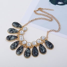 European and american fashion new exaggerated items, ethnic style gemstones, big multicolored necklaces, yiwu explosive accessories