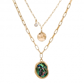 European and american new color natural abalone shell pendant accessories fashion street shooting wild pearl multi-layer necklace ins