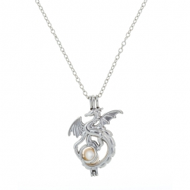 European and american fashion flame dragon pendant ethnic style natural freshwater oyster pearl necklace clavicle chain