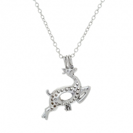 European and american hot-selling cross-border christmas new products accessories creative diy christmas deer pendant natural oyster pearl necklace