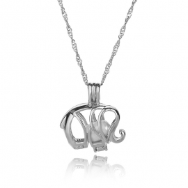 Ebay foreign trade e-commerce hot sale hollow elephant cage pendant fashion natural freshwater oyster pearl necklace