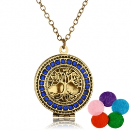 European and american popular tree of life pendant, aroma diffuser necklace female christmas gift factory direct sales