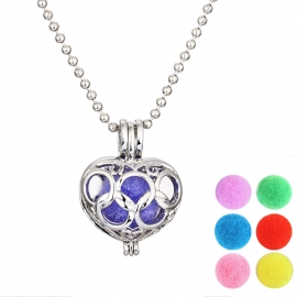 European and american hot-selling hollow heart-shaped diy aromatherapy necklace wholesale creative products pendant jewelry spot wholesale