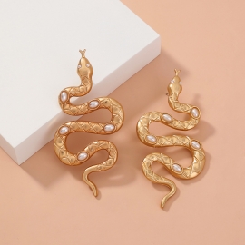 European and american foreign trade new products hot sale vintage metal matte exaggerated snake-shaped earrings personality fashion trend jewelry