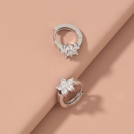 European and american cross-border new product accessories, simple and geometric zircon earrings, foreign trade fashion diamond earrings