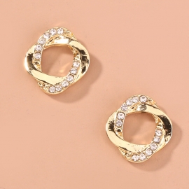 European and american foreign trade new products small jewelry simple cross-wound small diamond-studded new trend wild temperament earrings