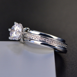 Elegant high quality fashion zircon s925 silver ring