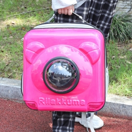 Bear head pet bag portable cat and dog backpack cage cat shoulder trolley box