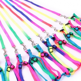 Enhanced 7 color chest back pet leash 10cm with rainbow color dog leash