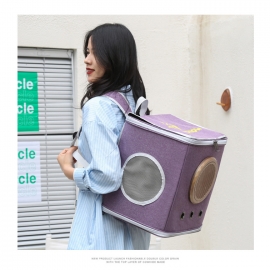 Cat bag large space pet bag double back out