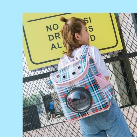 Go out carry two shoulder pet backpack space capsule transparent cat bag