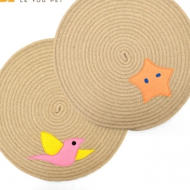 Cat toy pet cat litter mat round sleeping mat cartoon twine mat