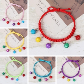 Colorful painted bells hand-woven collar