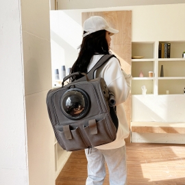 Double - shoulder cat bag large capacity cat bag chest out