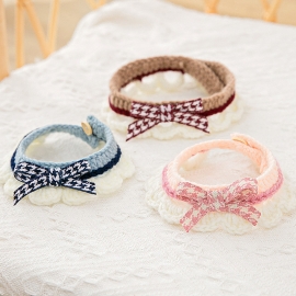 Cat scarf knitted collar saliva towel