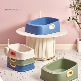 Home wind two-ear handle square cat litter box