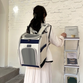 Canvas cat backpack large capacity cat bag