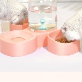 Anti-knock over automatic drinking fountain detachable three-bowl dog bowl