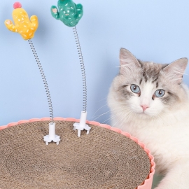 Cactus corrugated rocker spring cat-tickling stick inserts cat toys