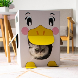 Happy duck cat scratching board carton cat nest grinding claw