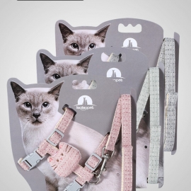 Plain hemp dot cat head i-shaped chest strap cat rope to prevent free cat out of the traction rope