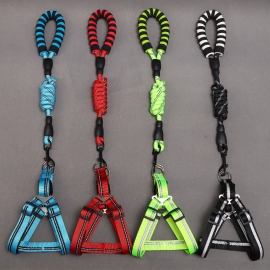 Medium and large dogs with dog leash eva reflective wire nylon chest and back leash