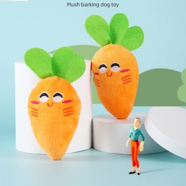 Plush vocalizing fruit dog toy