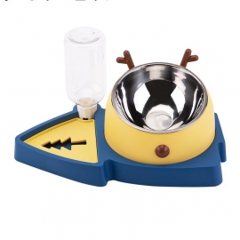 Pet bowl water fountain cat and dog feeder stainless steel