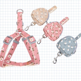 Refreshing flower adjustable anti-break comfort strap cat backpack with chested pet leash