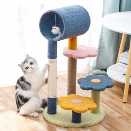 Creative four-story cat climbing frame with drilling flowers cat play cat jumping platform cat toy