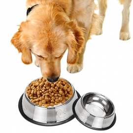 Stainless steel thickened dog bowl
