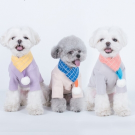 New pet checked hair ball scarf in stock