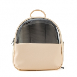 Transparent leather pet backpack